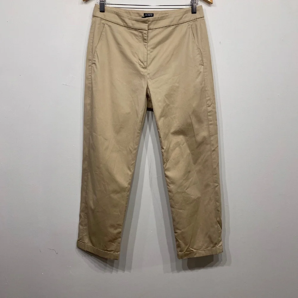J.Crew Kate‎ Slim Straight Leg Tan Flat Front Office Pants 6P